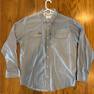 PONCHO Light Blue Men's Casual Button Down Shirt